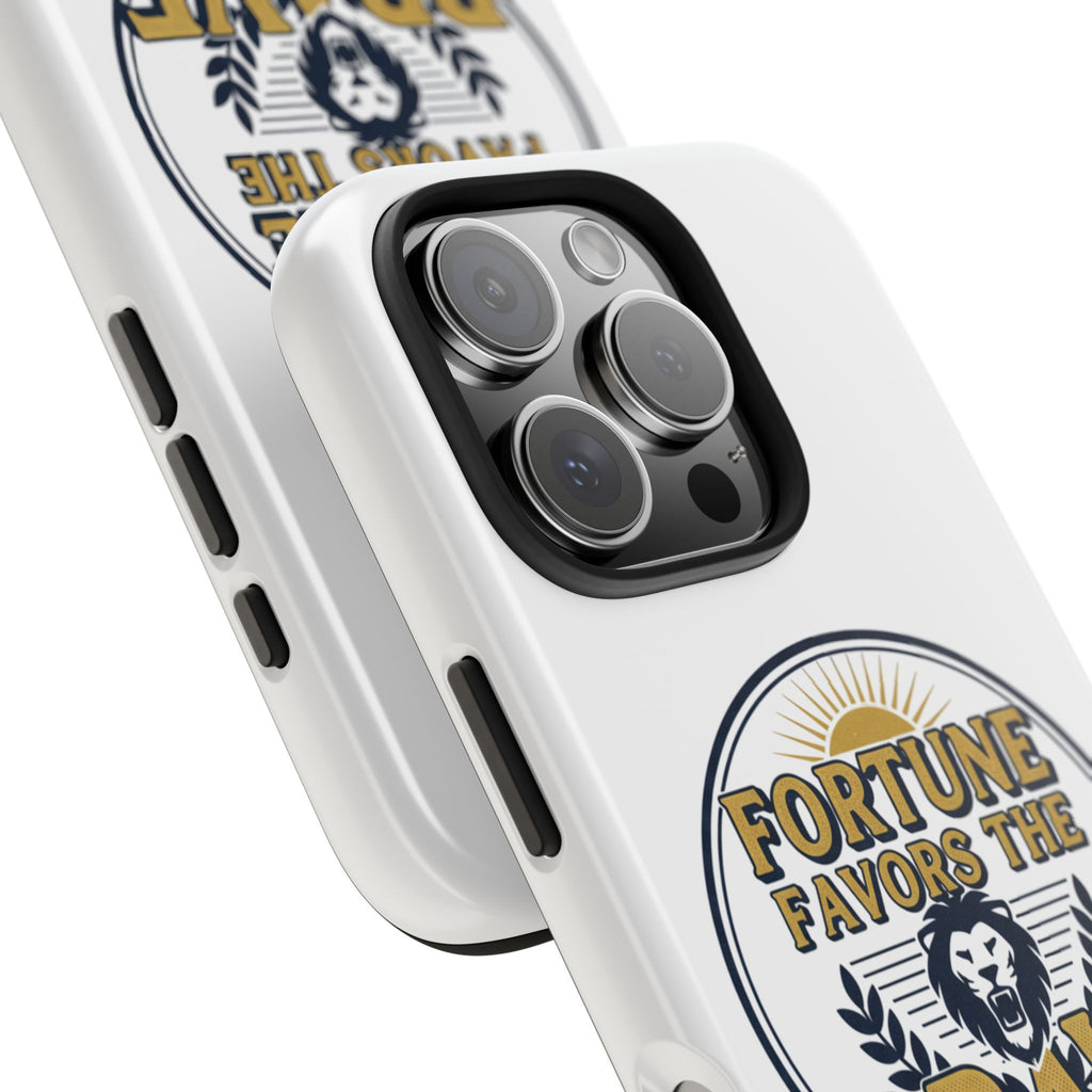 Fortune Favors the Brave Phone Case (Protective Tough Case with Lion Emblem)