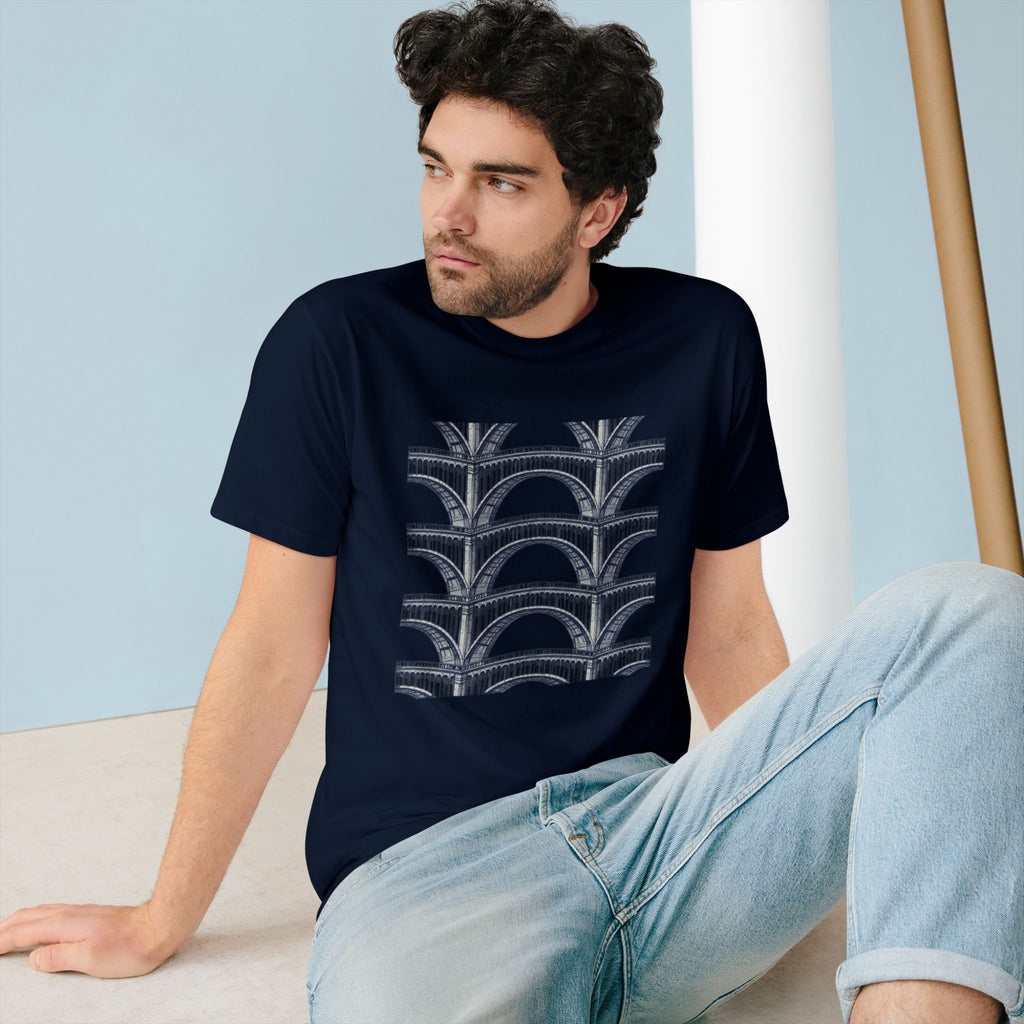 Architectural Arch Pattern T-Shirt — Minimalist Geometric Design