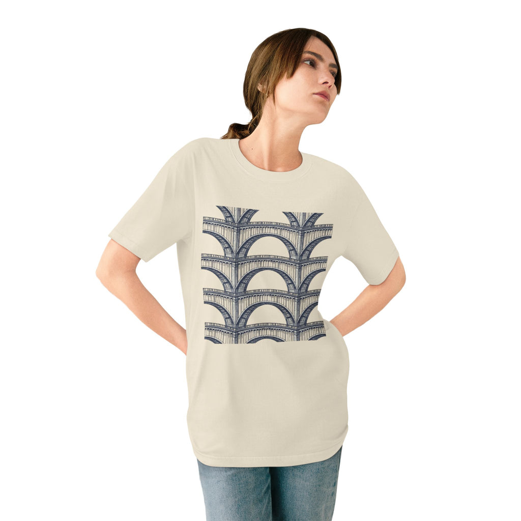 Architectural Arch Pattern T-Shirt — Minimalist Geometric Design
